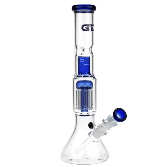 Grace Glass 8 Arm Tree Perc Beaker Base Glass Ice Bong Blue